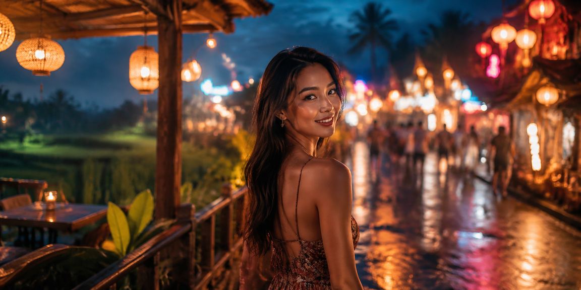 Tampilan aplikasi casino di malam hari dengan suasana pasar malam yang semarak