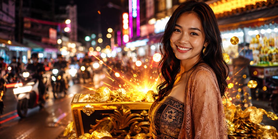 Suasana taruhan casino di pasar malam dengan keramaian pengguna dan pencahayaan malam