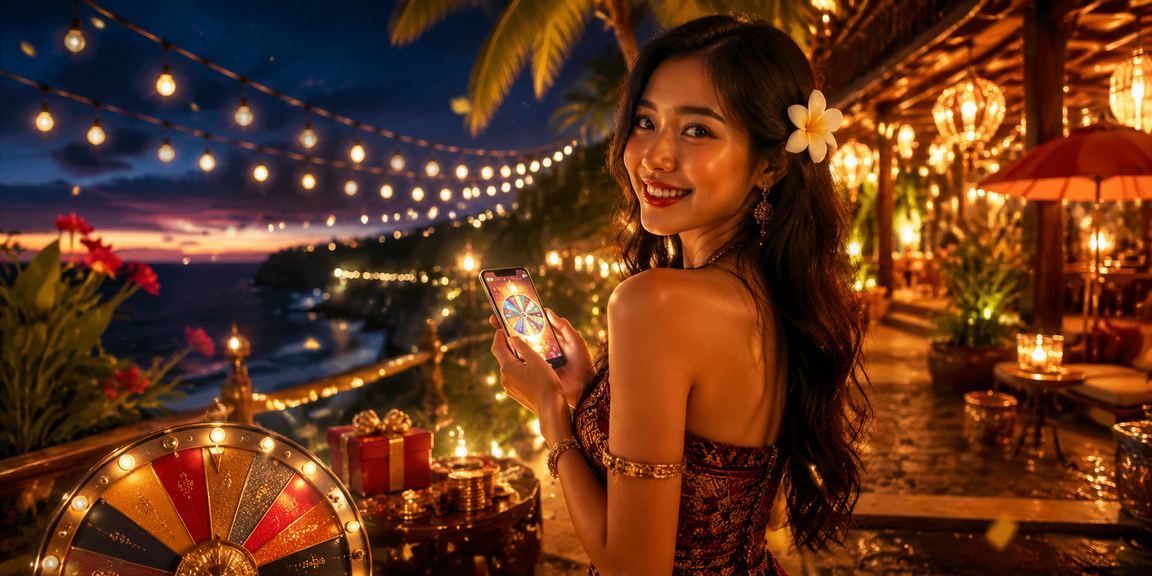 Meja roulette di suasana malam pasar Vietnam